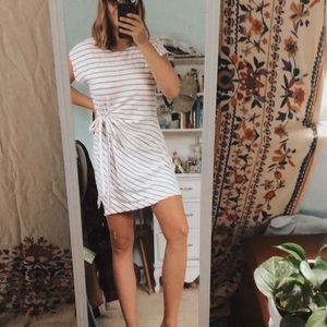 Terrycloth striped twine front dress